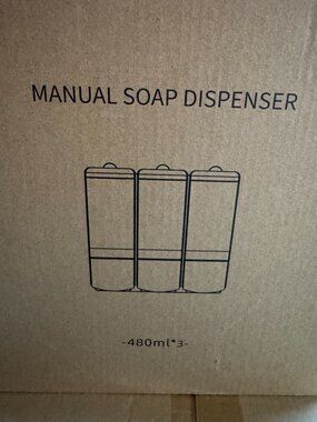 Manual Soap Dispenser 3-Pack 480ml Each ABS Material Wall-Mounted Multi-Function